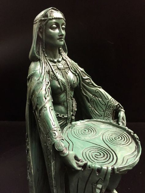 DANU: Celtic Water Goddess – Green Bronze Resin | Celtic Jackalope River Goddess, Celtic Deities, Water Goddess, Irish Goddess, Ancient Ireland, Irish Mythology, Celtic Gods, Celtic Goddess, Celtic Mythology