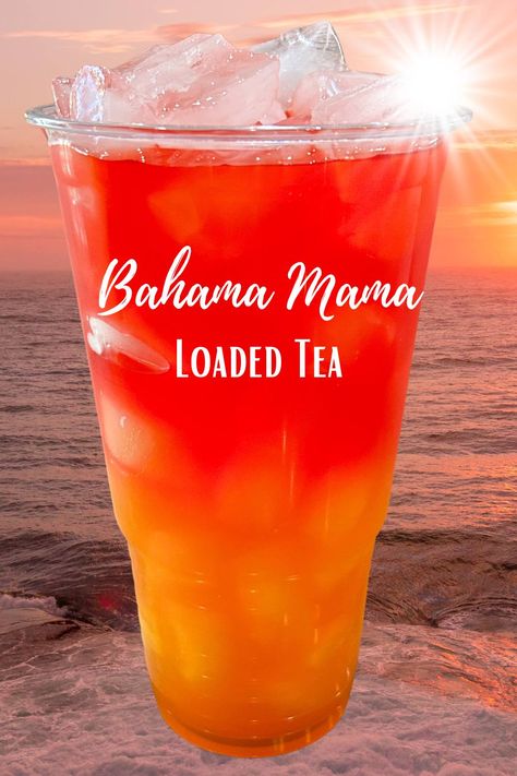 Bahama Mama loaded tea, recipe from Silver Lining Lessons Loaded Tea Recipes Waka Tea, Loaded Tea Recipes Diy With 4c, Limeade Drinks, Flavored Water Drinks, Energy Tea Recipes, Tea Recipes Diy, Watermelon Wreath, Flavored Water Recipes, Loaded Teas