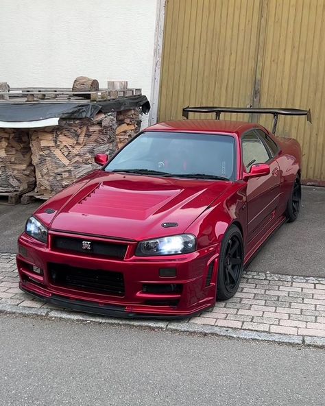 Skyline Gtr R34 Modified, Red Jdm Cars, Gtr 34, Car Builds, Nissan Skyline R34, Nissan Gtr R34, R34 Gtr, Gtr R34, Skyline R34