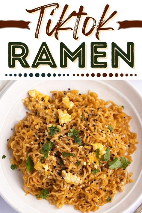 Essen, Tiktok Ramen Recipe, Ramen Easy, Tiktok Ramen, Ramen Dinner, Easy Ramen, Recipe Tiktok, Ramen Recipe, Idee Pasto