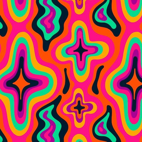 Psychadelic Pattern, Trippy Pictures, Trippy Patterns, Hippie Wallpaper, Pixel Pattern, Color Palette Design, Vector Hand, Funky Art, Painting Patterns