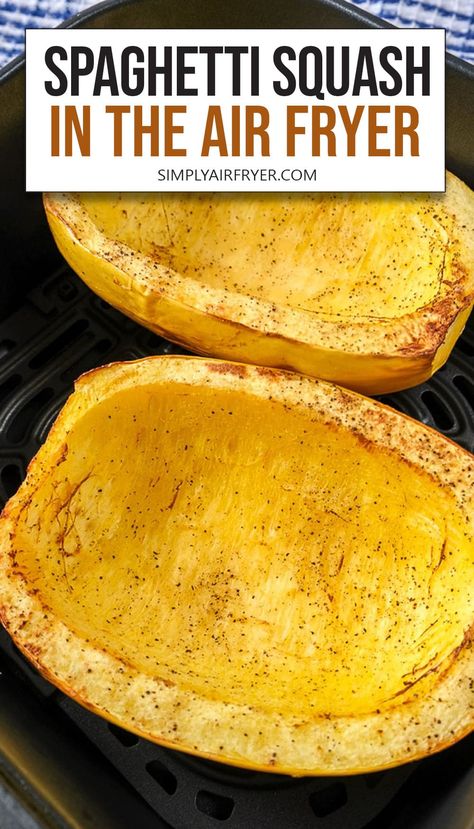 Want to make spaghetti squash in the air fryer? This classic fall taste is so easy to prepare and make in the air fryer - here's how! Spaghetti Squash In The Air Fryer, Air Fry Spaghetti Squash, Spaghetti Squash In Air Fryer, Squash In Air Fryer, Air Fryer Spaghetti Squash, Air Fryer Squash, Air Fryer Spaghetti, Fried Spaghetti, Autumn Side Dishes