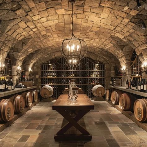 The Wine Cellar Alcohol Cellar, Rustic Man Cave Ideas, Wine Room Ideas In House, Wine Cave Design, Wine Tasting Room Ideas, Wine Cellar Architecture, Luxury Man Cave, Stone Wine Cellar, Sage Restaurant