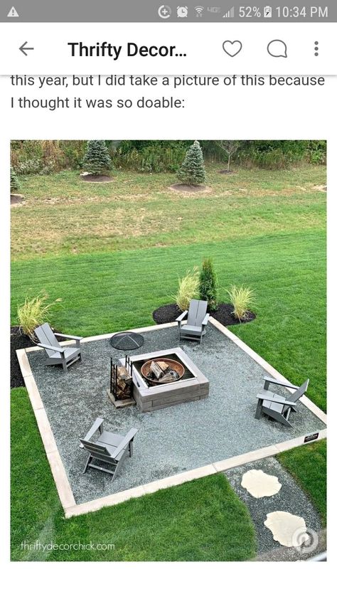 Outdoor Fire Pit Patio, Diy Patio Cover, Pea Gravel Patio, Arizona Backyard, Backyard Covered Patios, Outdoor Fire Pit Designs, Gravel Patio, Square Fire Pit, Fire Pit Patio