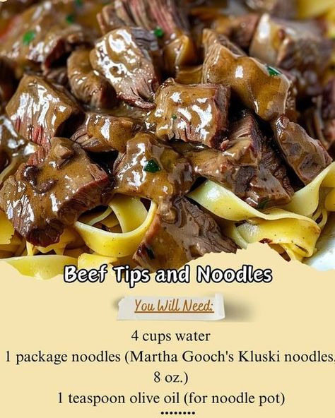 Facebook Slow Cook Beef Recipes, Beef Tips Noodles, Beef Tenderloin Tips, Easy Beef Tips, Slow Cook Beef, Tenderloin Tips, Beef Tips And Noodles, Corn Starch And Water, Crockpot Recipes Chicken