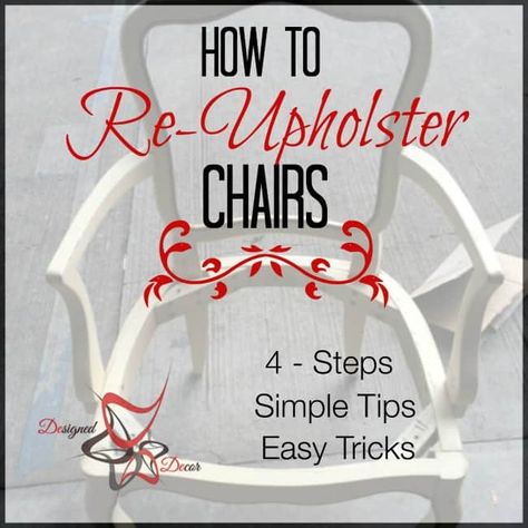 Furniture Repair, How To Upholster, Diy Furniture Upholstery, Furniture Reupholstery, Reupholster Chair, Reupholster Furniture, Upholstery Diy, Chair Makeover, Diy Chair