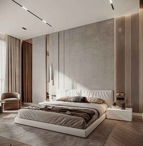 BEDROOM on Behance Modern Style Bedroom, Luxe Bedroom, Bedroom Interior Design Luxury, Modern Kids Room, Tv In Bedroom, Luxury Bedroom Master, Bedroom Bed Design, Bedroom Furniture Design, Master Bedrooms Decor