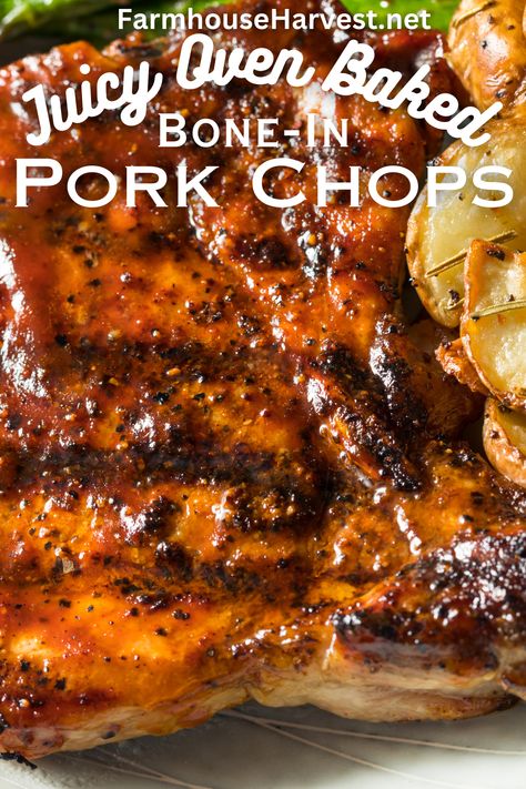 Thick Pork Chop Recipe, Pork Loin Chops Recipes, Oven Baked Pork Chops, Oven Pork Chops, Perfect Pork Chops, Bone In Pork Chops, Easy Baked Pork Chops, Baked Pork Chops Oven, Tender Pork Chops