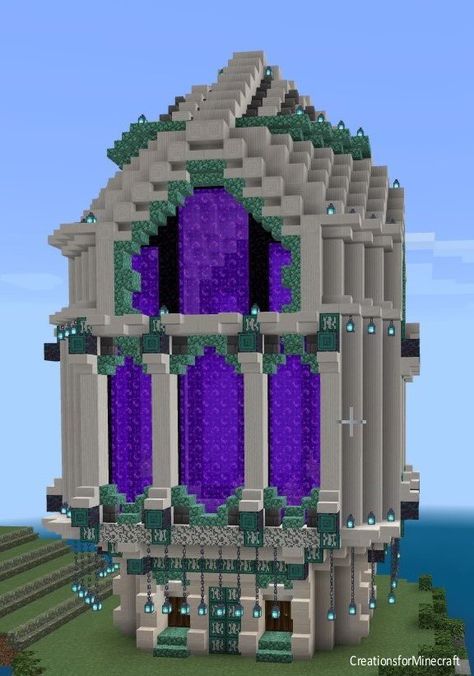 Minecraft Obsidian, Stone Bricks, Nether Portal, Minecraft Builds, Minecraft, Portal, Lanterns, Stone, Building