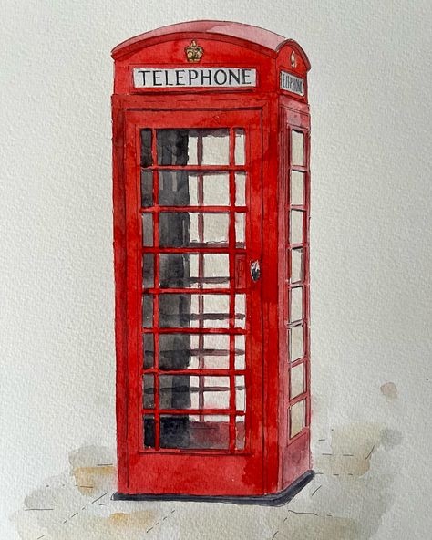 Happy Friday! Here are a few small things. The kind of details we all notice when on our daily commute. Have a great day all #watercolour #watercolor_sketch #urbanart #painting #watercolours #london #londonlove #hiddengems #secretlondon The K2, Graphic Design School, Phone Box, Painting Sketch, Top Hats, Gcse Art, London Love, London Life, Iconic Design