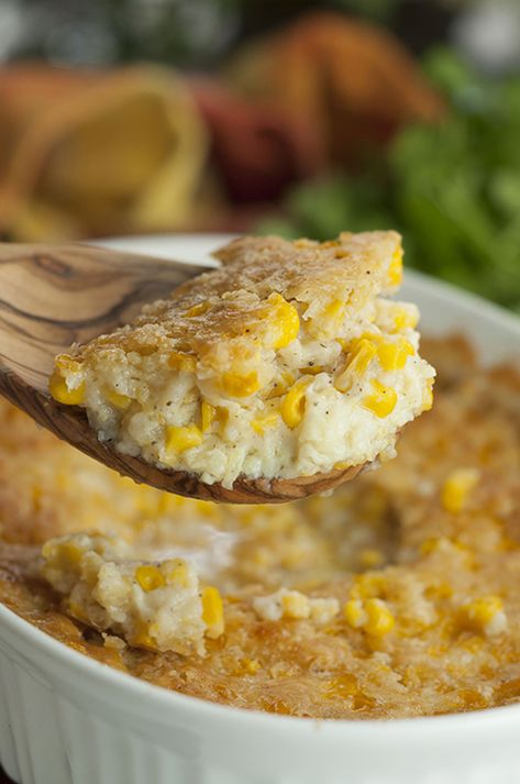 Easy Old-Fashioned Creamed Corn Casserole recipe is just like Grandma used to make it! If you need a yummy side dish idea for the holidays, look no further! Thanksgiving Corn Casserole, Creamed Corn Casserole, Baked Corn Casserole, Creamed Corn Casserole Recipe, Thanksgiving Corn, Wishes And Dishes, Cream Corn Casserole, Creative Dessert Recipes, Corn Casserole Recipe