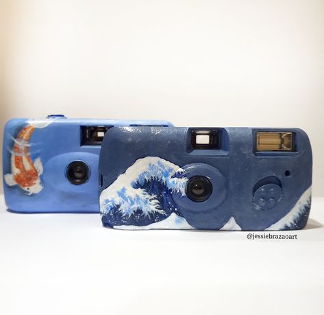 Painted Disposable Camera, Camera Painting, Film Camera Photography, Disposable Cameras, Trippy Visuals, Camera Art, Disposable Camera, Cover Paper, Dream Style