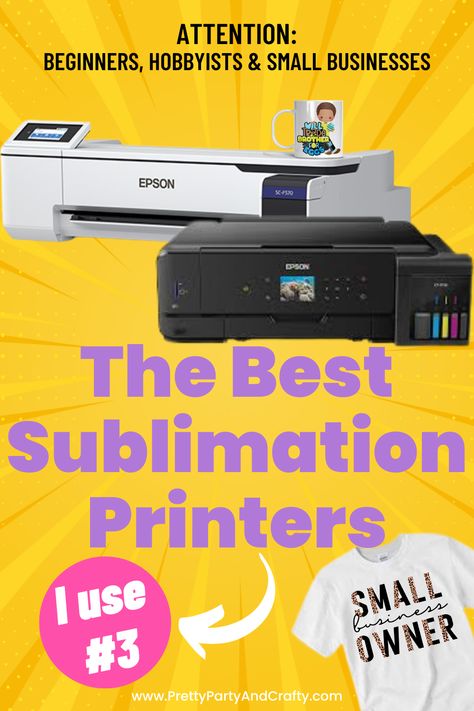 Check out the Best sublimation printers. Sublimation printers for t-shirts, cricut and hobbyist. What Is The Best Sublimation Printer, Sublimation Printing T Shirts, Epson Sublimation Printer, Dye Sublimation Printing, Best Printer For Sublimation, Sublimation Printers For Beginners, Epson Printer For Sublimation, Best Sublimation Printer, Sublimation For Beginners