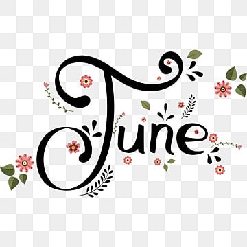 June Clipart, June Month, January Month, June Calendar, Summer Calendar, Summer Vector, Fancy Writing, Leaves Clipart, January Calendar