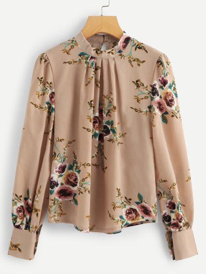 Shop Bishop Sleeve Floral Print Blouse online. SheIn offers Bishop Sleeve Floral Print Blouse & more to fit your fashionable needs. Trendy Outfits For Women, Printed Chiffon Tops, Women Floral Blouse, Fashion Tops Blouse, Floral Print Blouses, Print Blouse, Kurti Designs, Floral Blouse, Fashion Tops