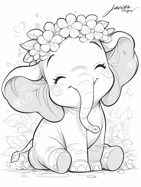 Baby elephant cartoon