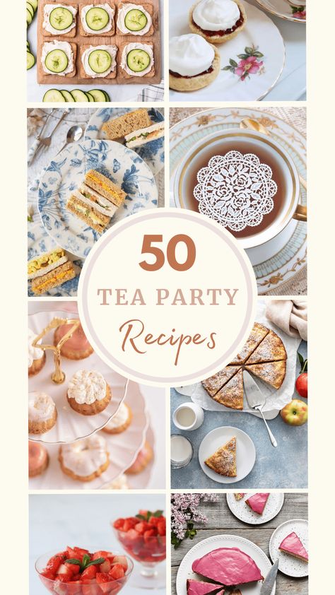 Over 50 Easy Tea Party Recipes + Guide to Hosting a Proper Tea Party Easy Tea Party Food, Easy Tea Party, Party Hosting Tips, Tea Party Recipes, British Afternoon Tea, British Tea Party, Tea Party Menu, Food And Drink Recipes, Tea Party Sandwiches