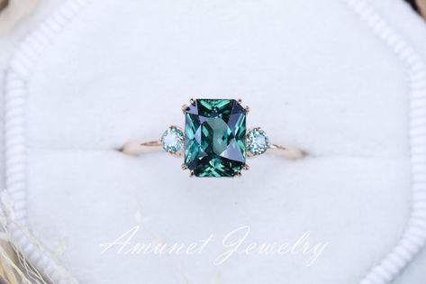 Cushion Cut Teal Sapphire Ring, Teal Stone Engagement Ring, Engagement Sapphire Rings, Peacock Sapphire Engagement Ring, Unique Sapphire Rings, Sapphire Ring Engagement, Blue Green Sapphire Ring, Teal Sapphire Ring, Teal Sapphire Engagement Ring