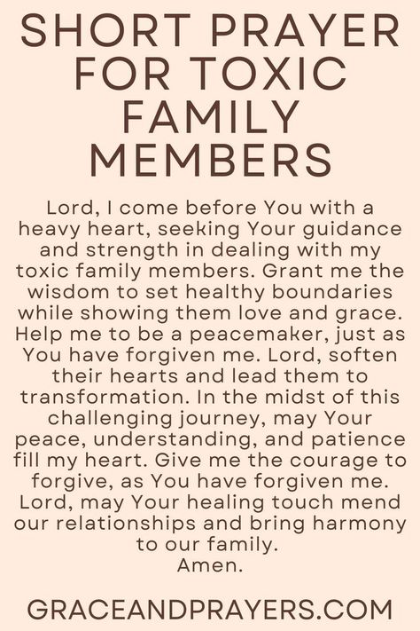 Short Prayer, Toxic Family Members, Prayer For My Family, Healing Prayers, Prayers Of Encouragement, Spiritual Warfare Prayers, Morning Prayer Quotes, Toxic Family, Spiritual Prayers