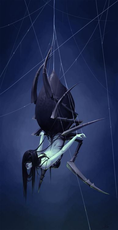 Humanoid Creatures, Dnd Dragons, Spider Art, Spider Girl, Goth Art, Spider Woman, Long Black Hair, Ethereal Art, Matador