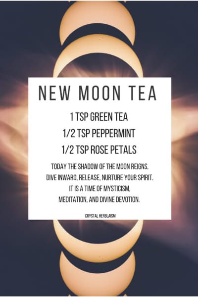 New Moon Tea Blend, New Moon Tea Recipe, Magical Tea Recipes, Tea Recipes Witchcraft, Witchy Tea Recipes, Witch Tea Recipes, Moon Tea Recipe, New Moon Tea, Tiramisu Trifle