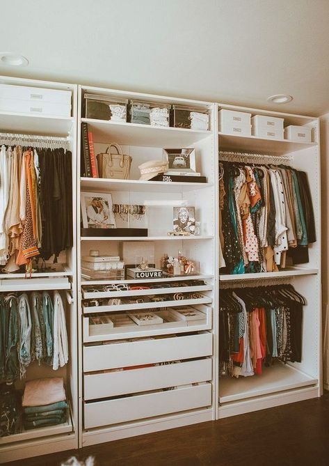 Open Concept Closet In Bedroom, Closet Conversion, Closet Redo, Organized Closet, Closet Design Layout, Dream Closet Design, Closet Renovation, Closet Office, Interior Design Per La Casa