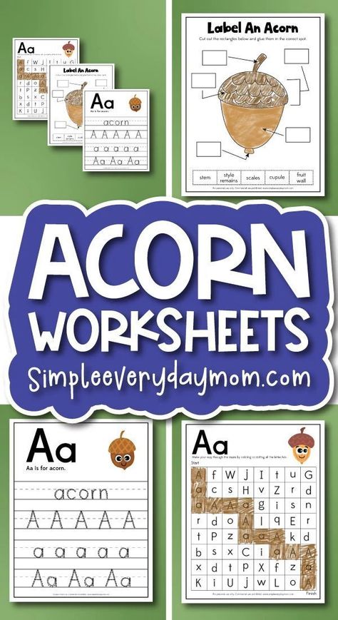 Are you looking for the perfect fall worksheets? These acorn worksheets are perfect! Each page features interactive and educational activities to help with letter recognition, tracing, reading, and more. Your kids will also discover the different parts of an acorn and learn to recognize them in nature. Download our free acorn printables to get your kids excited about fall and all its natural wonders! Fall Worksheets For Kids, Fall Kids Activities, Preschool Crafts Activities, Kindergarten Craft Activities, Preschool Craft Activities, Fall Worksheets, Fun Kids Crafts, Time For Kids, Free Printable Templates