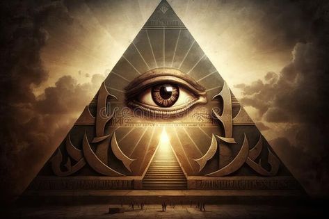 All-seeing eye on top of the pyramid, surrounded by rays of sunlight stock images Vector Ornaments, All Seeing Eye, All Seeing, Pyramid, Stock Illustration, Stock Images, Quick Saves