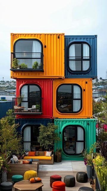 Shipping Container Apartment, Container Apartments, Hotel Design Architecture, Modular Housing, Facade Architecture Design, Container Architecture, Minimal House Design, Mobile Website, Homeless Shelter