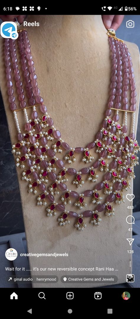 Purple Beads Jewelry Indian Gold, Small Beads Jewelry Indian Gold, Bead Jwellary, Mala Gold Jewellery Designs, Indian Beads Jewellery Design, Rubies Jewelry Necklaces Beads, Beads Chains Designs, Latest Beads Jewellery Designs, Beads Jewelry Indian Gold