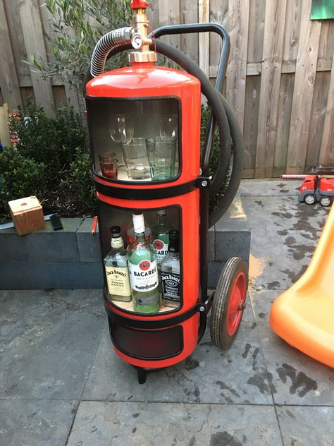 Alcohol Cabinet, Firefighter Room, Jerry Can Mini Bar, Firefighter Decor, Firemen Gifts, Liquor Dispenser, Car Furniture, Computer Engineering, Jerry Can