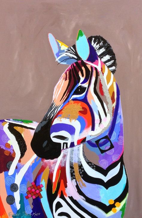 Colorful Zebra Painting, Zebra Print Painting, Draw Canvas, Beginners Canvas Painting, Painting On Canvas For Beginners, Zebra Painting, Canvas Painting For Beginners, Flower Painting On Canvas, Zebra Art