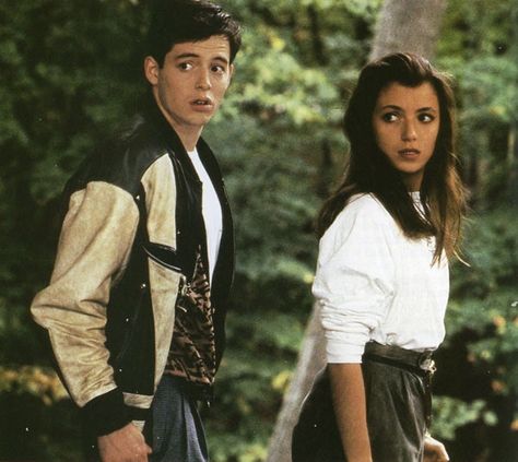 8 Stylish '80s Movie Characters Whose Fashion Prowess Still Resonates Today 80s Movie Characters, Mia Sara, John Hughes Movies, Life Moves Pretty Fast, Ferris Bueller, 80s Movies, Movie Couples, Film Stills, Old Movies