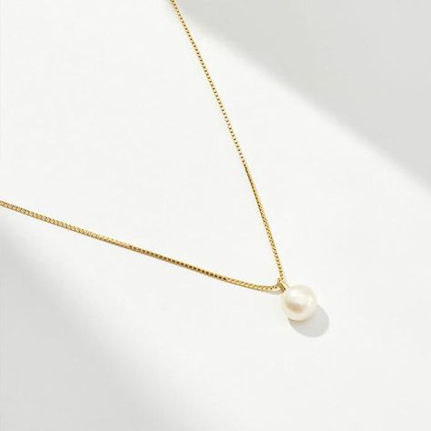 Simple Pearl Necklace, Dainty Pearl Necklace, Single Pearl Necklace, Silver Pearl Necklace, Gold Pearl Necklace, 14k Gold Necklace, Pearl Pendant Necklace, Freshwater Pearl Necklaces, Gold Plated Necklace