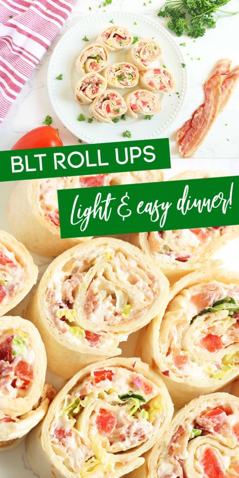 Light Easy Dinner, Blt Roll Ups, Quick Lunch Recipes, Roll Ups Recipes, Pinwheel Recipes, Lake Food Ideas Summer, Food Ideas Summer, Lake Food Ideas, Appetizers Easy Finger Food