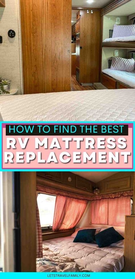 There are plenty of things to consider if you're looking for an RV mattress replacement. Here is our camper mattress buying guide to ensure you invest in the right one! Camper Mattress, Camper Repair, Rv Mattress, Rv Camping Tips, Buying An Rv, Mattress Buying, Rv Living Full Time, Rv Storage, Full Time Rv