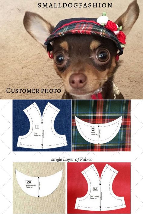 Dog Hat Pattern, Dog Jacket Patterns, Small Dog Clothes Patterns, Pet Clothes Patterns, Dog Harness Pattern, Dog Clothes Patterns Sewing, Dog Dress Pattern, Dog Hats, Hat Sewing Pattern