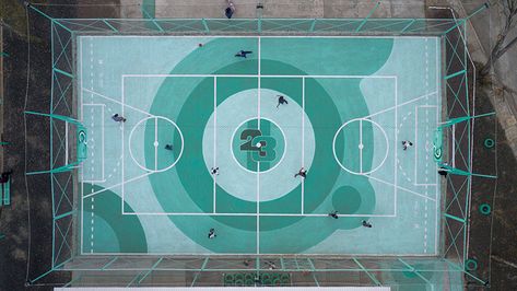 'xico-parque sur 23' emerges as urban intervention in mexican conflictive area Basketball Court Backyard, Urban Intervention, Floor Graphics, Public Space Design, Sport Park, Sport Court, Playground Design, Street Design, Design Strategy