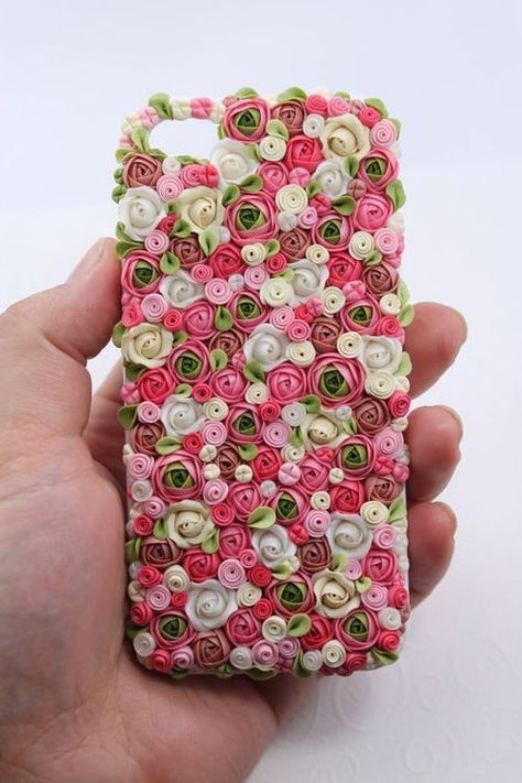 Clay Phone Case, Flower Bunches, Polymer Clay Flower Jewelry, Handmade Phone Case, Kawaii Phone Case, Polymer Clay Diy, Cases Diy, Cute Polymer Clay, Polymer Clay Flowers