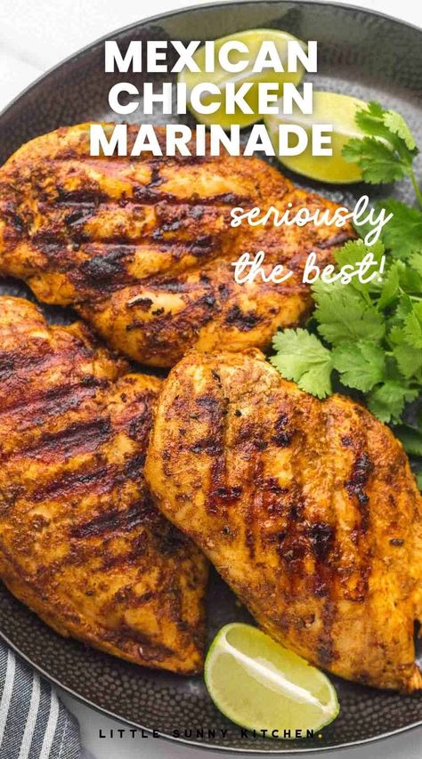 Chicken For Burritos, Mexican Chicken Breast, Mexican Chicken Marinade, Chicken For Tacos, Mexican Chicken Tacos, Chicken Breast Marinade Recipes, Casserole Vegetarian, Mexican Grilled Chicken, Chicken Breast Marinade