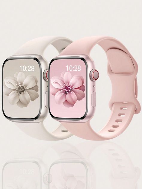 Starlight White and Pink  Collar  Silicone  Watch Accessories Embellished   Watch Accessories & Tools Apple Watches Women, Apple Watch Series 9 Pink, Apple Watch Series 8 Women, Apple Watch Series 9, Sport Watches Women, Apple Watch Pink, Apple Watch For Women, Pink Apple Watch, Apple Watch White