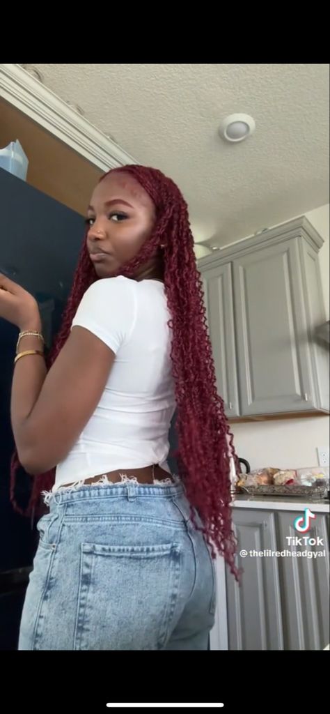 @thelilredheadgyal on TikTok Black Women, Extra Small Passion Twists, Small Passion Twists, Passion Twists, Hair Inspo, Cute Hairstyles, Natural Hair Styles, Hair Color, Twist