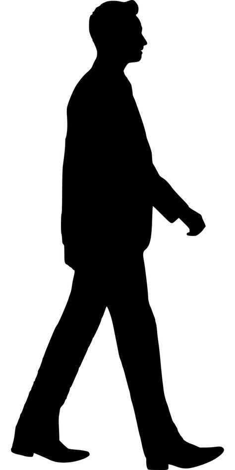 Silhouette Walking Man - Free vector graphic on Pixabay Person Sihoullete, Male Sillouhette, Human Silloute, People Sillhoute, Person Silhouette Standing, Person Shadow, Shadow Walking, Silhouette Figures, Man Shadow