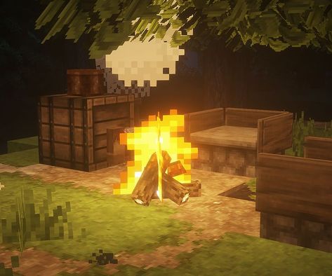 Minecraft Bonfire, Bonfire Ideas, Minecraft Building, Minecraft Ideas, Minecraft Designs, Minecraft Skins, Minecraft, Building, Design