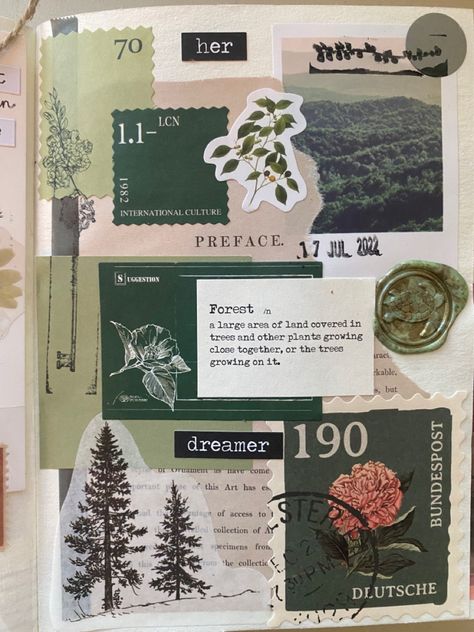 Green Art Journal, Green Scrapbook Ideas, Green Journal Ideas, Green Scrapbook, Green Vibe, Green Journal, Diy Photo Book, Travel Journal Scrapbook, Travel Art Journal