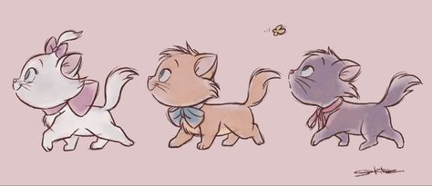 Cute Disney Drawings, Marie Aristocats, Disney Art Drawings, Disney Sketches, Old Disney, Pinturas Disney, Disney Tattoos, Cute Disney Wallpaper, Dessin Adorable