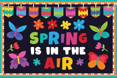 Welcome Spring Bulletin Boards, Spring Is In The Air Bulletin Board, Spring Classroom Bulletin Boards, Spring Time Bulletin Board Ideas, Tlm For Primary Classes, May Bulletin Board, Spring Bulletin Board Ideas, School Methods, April Bulletin Boards