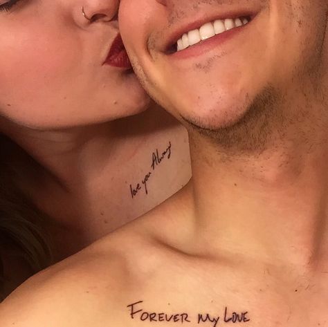 Couples tattoos. Love you always. Forever my love. Always and Forever. Forever And Always Tattoos For Couples, Love You Always Tattoo, Couples Tattoos Love, Forever And Always Tattoos, Always And Forever Tattoo, Always Tattoo, Tattoos Love, Forever Tattoo, Couples Tattoos