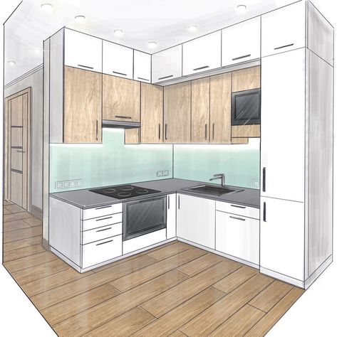 Kitchen Design Sketch Drawings, Kitchen Architecture Design Drawing, Interior Design Sketches Kitchen, Kitchen Sketch Drawing Interior Design, 2 Point Perspective Kitchen, Kitchen Perspective Drawing, Interior Design Sketches Perspective, Interior Design Kitchen Drawing, Kitchen Perspective