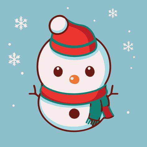 Download the Cute snowman vector illustration. Winter cartoon design. Christmas character. Happy kawaii snow for december. Merry christmas greeting card. Isolated drawing with carrot nose, a hat and a scarf. 14375006 royalty-free Vector from Vecteezy for your project and explore over a million other vectors, icons and clipart graphics! Snowman Vector, Christmas Drawing Ideas, Snowman Cartoon, Winter Cartoon, Coaster Ideas, Holiday Cartoon, Tree Icon, Kawaii Christmas, Kawaii Illustration